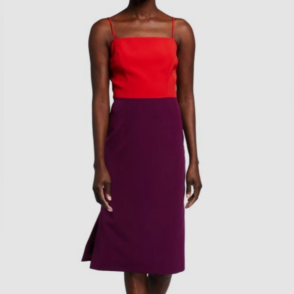 Milly Red + Purple Cady Pencil Dress